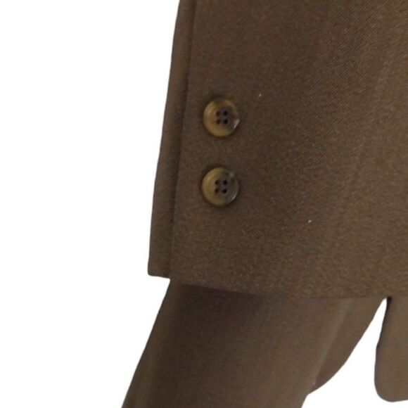 VTG  46 Long Brooks Brothers Makers Blazer Taupe Brown Wool Suit Coat Made USA - Picture 3 of 10